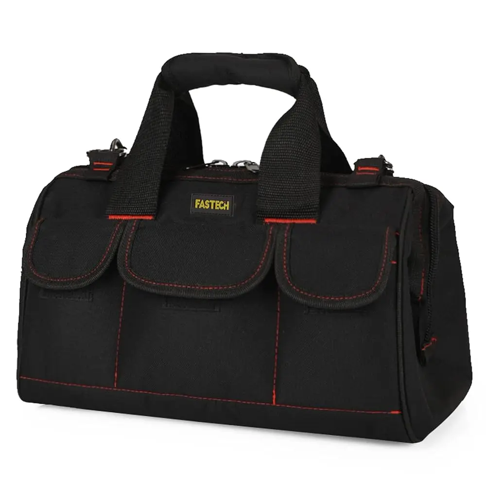 

14-Inch Heavy Duty Toosl Bag With Wide Mouth For Tool Storage, Carrier And Organizer, Tool Tote Bag For Men, Wide Mouth Tool