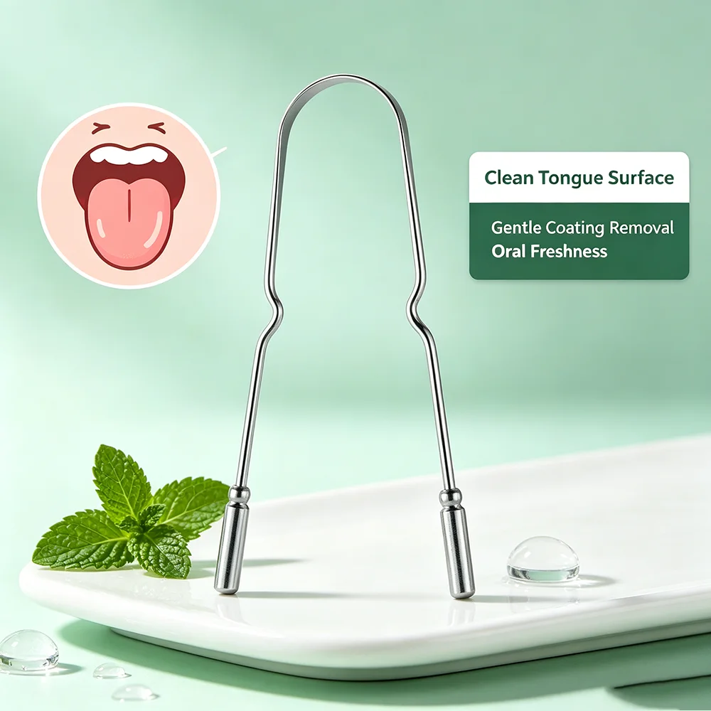 Stainless Steel Tongue Scraper, compact Tongue Cleaning Tool enables tongue sweeping for adults across different usage scenarios