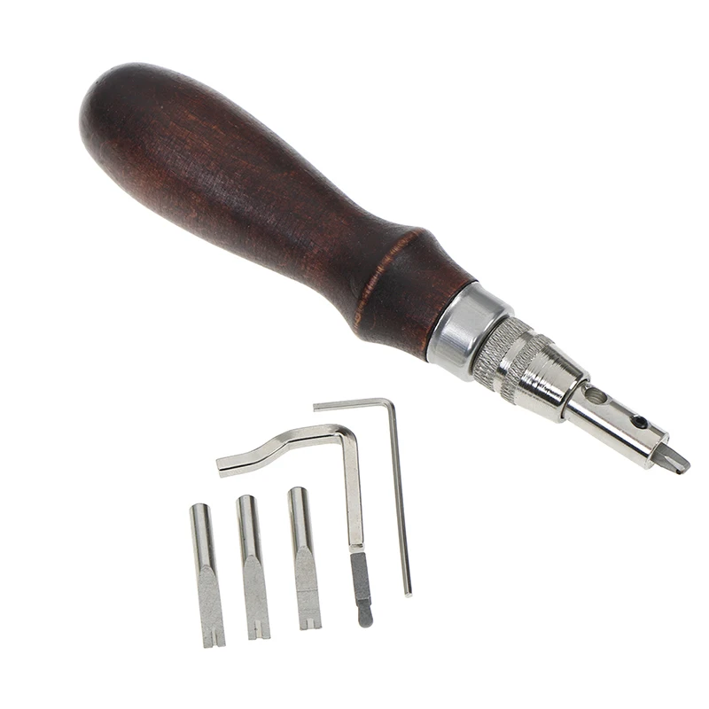 متعددة الأغراض الجلود ورقة القماش الحرفية أداة مجموعة ، حافة الضغط قطع غروفر ، DIY بها بنفسك اليد خياطة الخياطة ، 7 في 1 #5