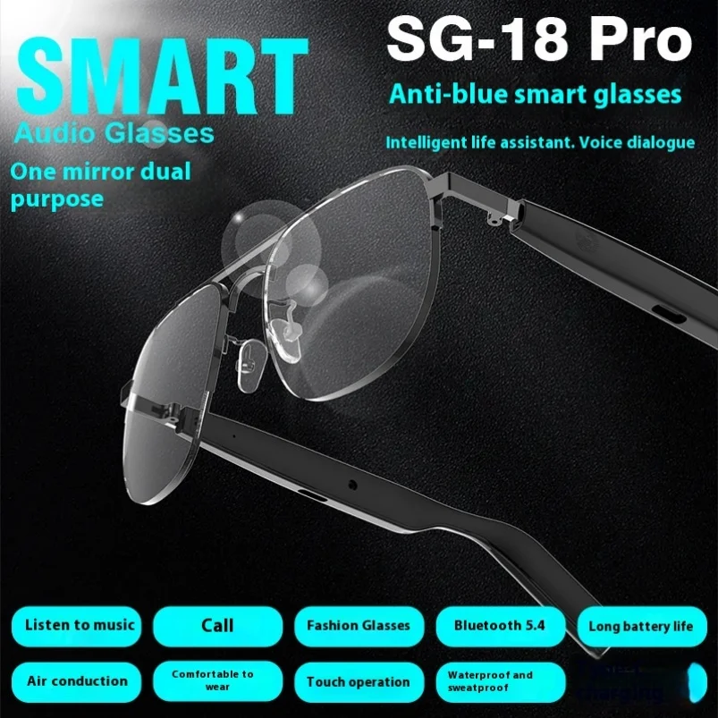 Smart for Bluetooth Glasses Black Technology Headset Sunglasses for Foreign Trade Consumers