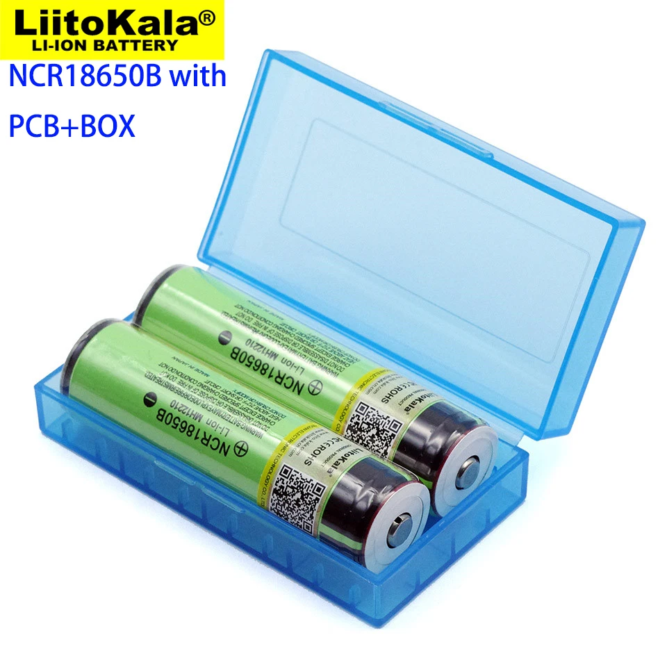 LiitoKala 3.7V 3400mah NCR18650B with PCB Lithium Battery and Lii-MP2 18650 Battery Charger & Power Bank QC3.0 input/output Set