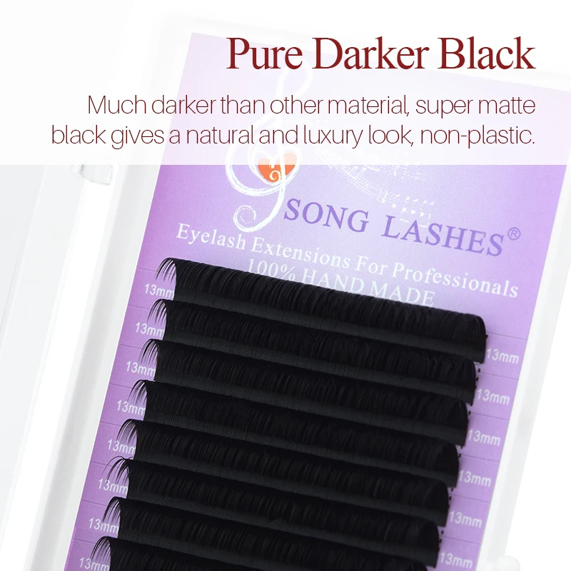 SONG LASHES Wholesale Price 16 17 18 19 20 mm Eyelash Extension Eyelash Extensions for Salon Soft Thin Tip Length Makeup