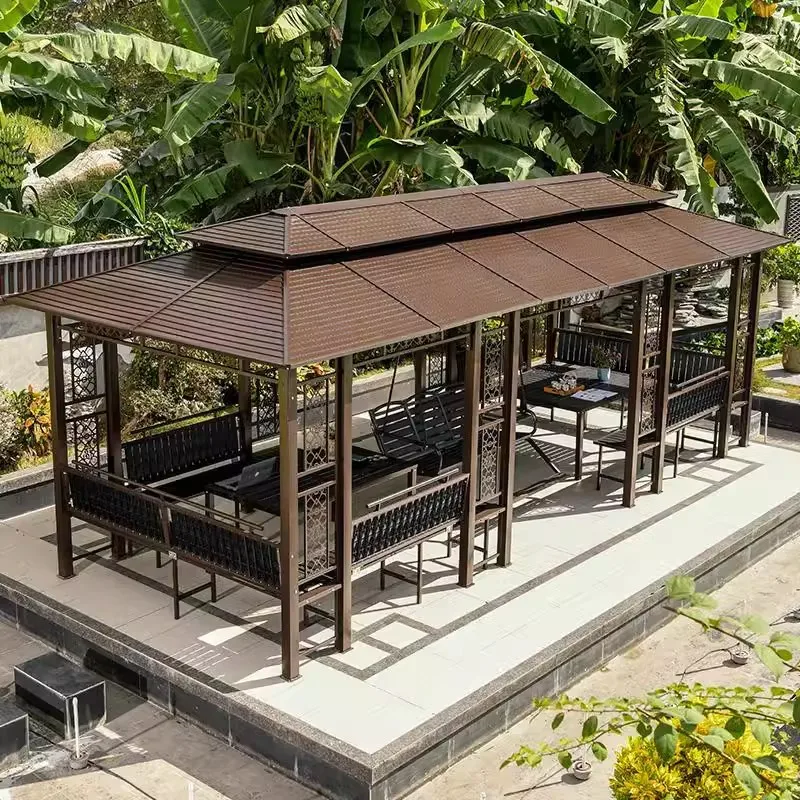 Outdoor gazebo, courtyard, four-corner pavilion, roof terrace, sun shade