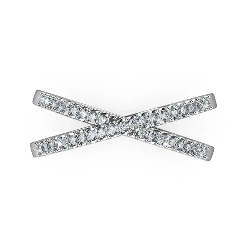 

Daisini, стерлинговое серебро 925 пробы, кольца с крестом и кристаллами Сваровски для женщин, модный аксессуар на палец, обручальные кольца, эффектные ювелирные изделия