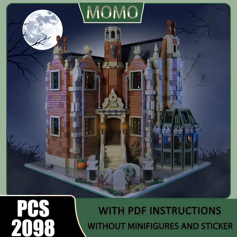 Moc Building Blocks Modular Haunted Mansion Model Technology Bricks City Street View Model DIY Assembly Toys Construstion Gifts