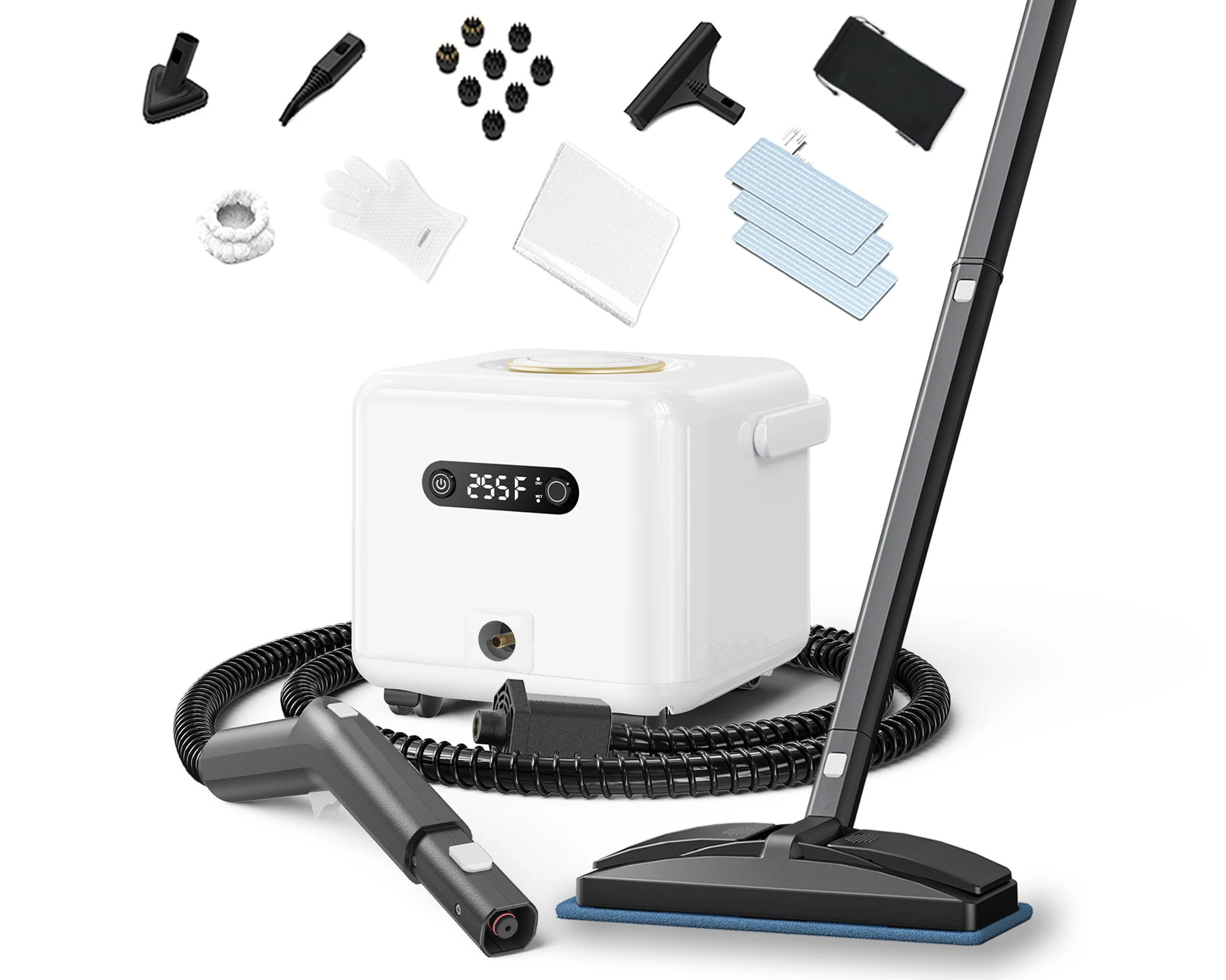 

Household Multi-Purpose Steam Cleaner with Detachable Accessories, Heats up in 30 Seconds, Customizable.
