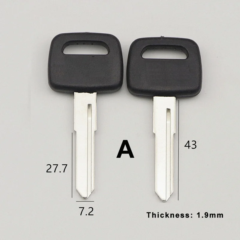 5pcs/lot Black plastic handle single slot blank key blank for forklift forklift excavator key repair replacement key blank