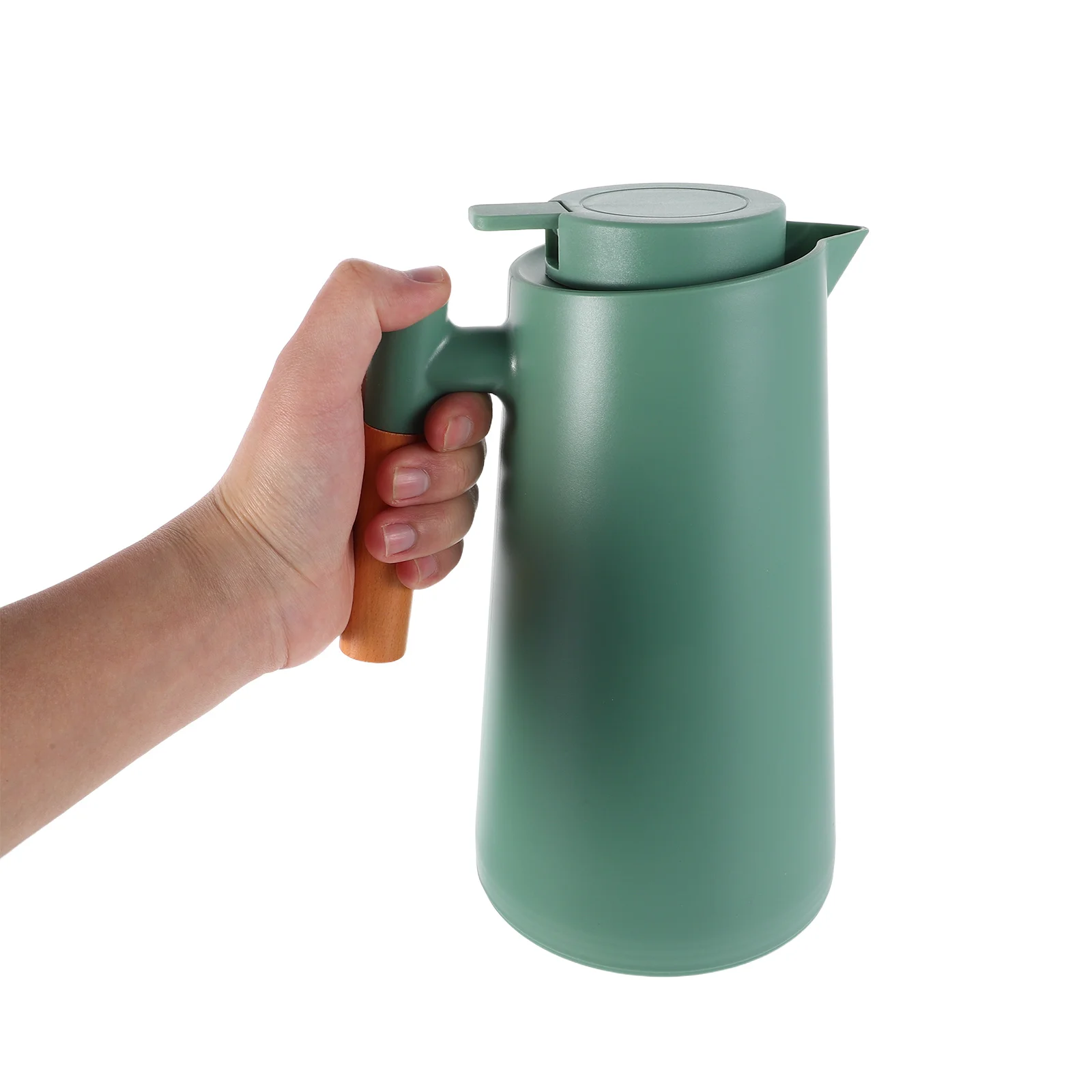 Jarra de café aislada, contenedor térmico para bebidas, estilo nórdico, gran capacidad, 1,5 l, verde oliva, reutilizable, para oficina y hogar