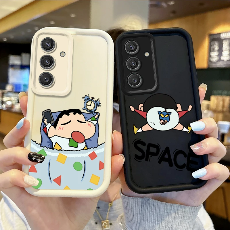 C-Crayon S-ShinChan Cartoon Case For Samsung Galaxy A35 A34 A33 A32 5G A31 A30 A24 A23 A22 A13 A12 A05 A03 Liquid Silicone Cover