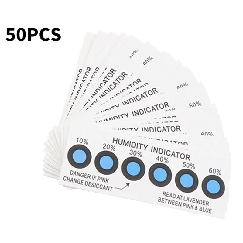 A93E-Paper Blue Six-Point Humidity Indicator Cards(50Pcs) For Testing 10%-60% Moisture Content In Open Storage Vessels