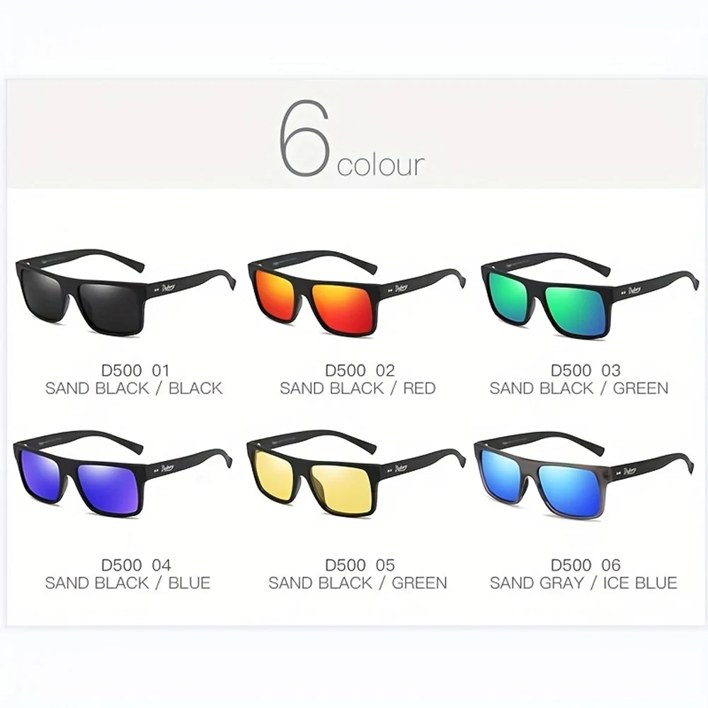 DUBERY Carbon Fiber Mirror Leg Polarized Sunglasses For Men And Women 6 Colors Model 500