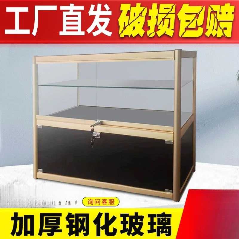 Household Counter Glass Counter Jewelry Stall  Transparent Hardware Sample Display Cabinet Commodity Counter Metal, etc