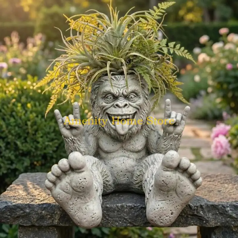 F26C Cactuses Succulents Planter Pot Indoor Outdoor Planter Garden Statues Plant Pot