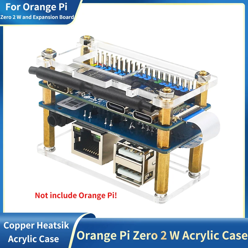 Laranja Pi Zero 2 W caso acrílico módulo, escudo protetor, computador de placa única