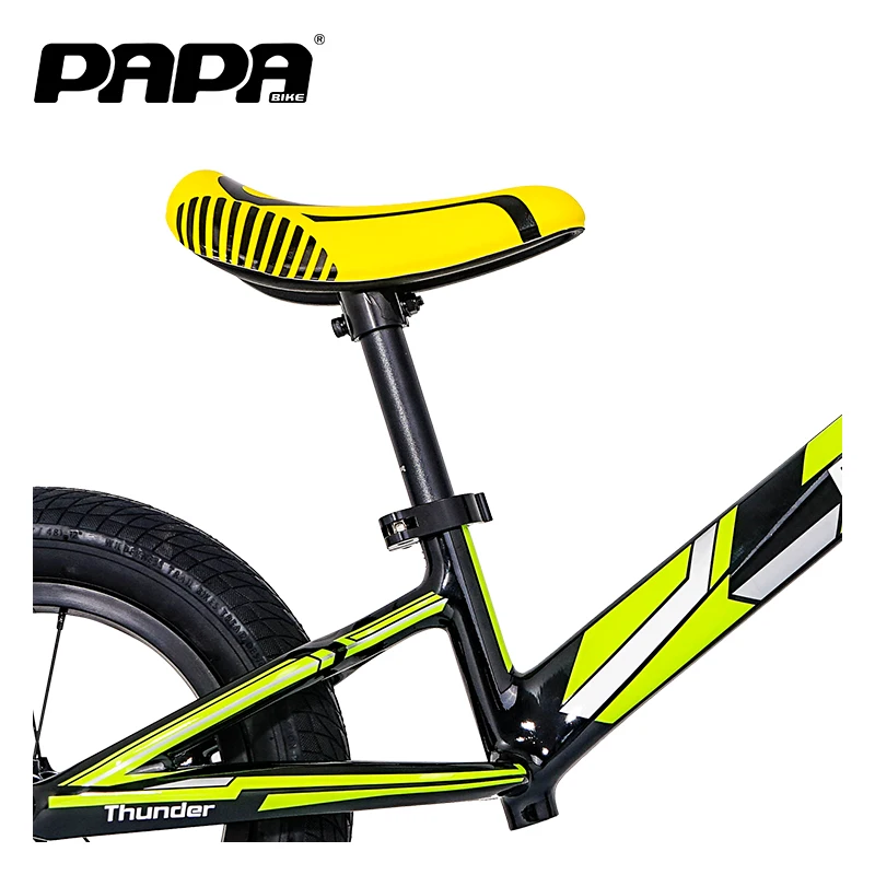 Papabike Thunder No Pedal Bikes for Kids Push Bike with Footrest & Adjustable Seat Height Scooter Children Ultra Cool Colors