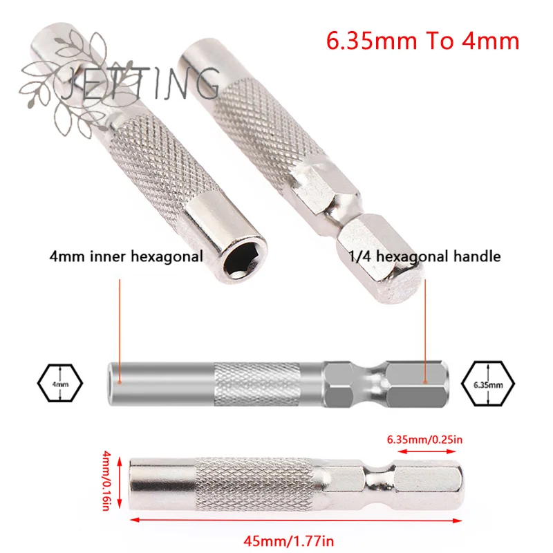 Hot 2pcs Hex Shank 6.35mm To 4mm Insert Bit Adapter Electric Screwdriver Socket Holder Micro Bit Adapter Magnetic Holder Tools