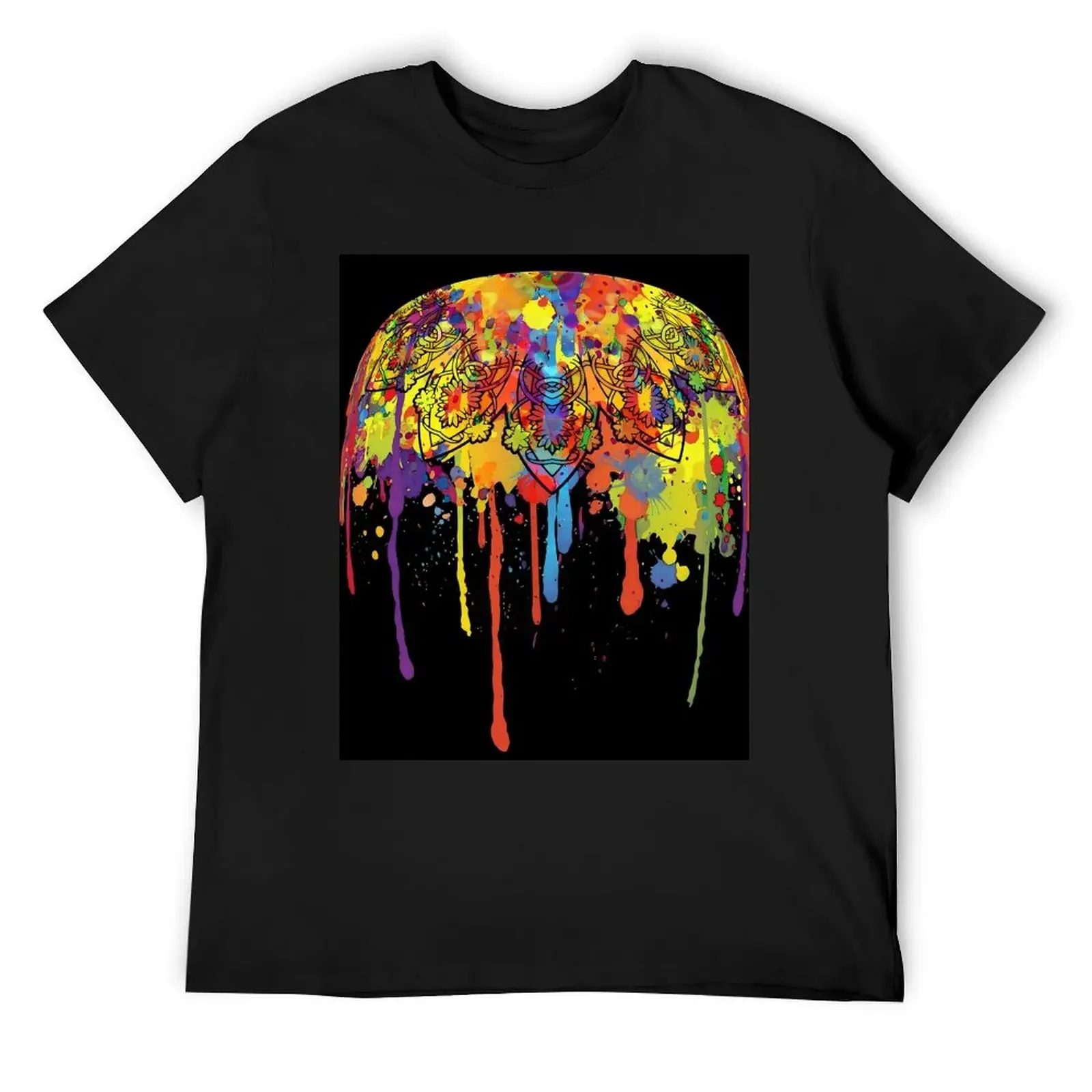 

Running Ink Splashes Mandala Hairstyle T-Shirt graphic t shirt vintage blanks tees shirts men graphic