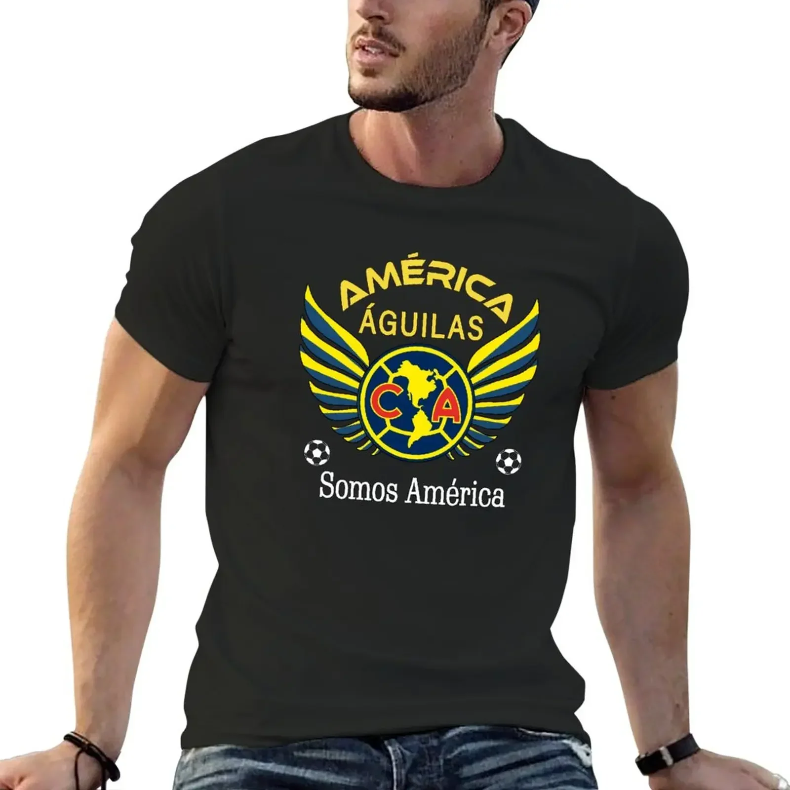 Blanks for A Boy Anime Clothes Men's Clothing Aguilas Del America Somos America Club America Futbol Mexicano Liga MX T-Shirt