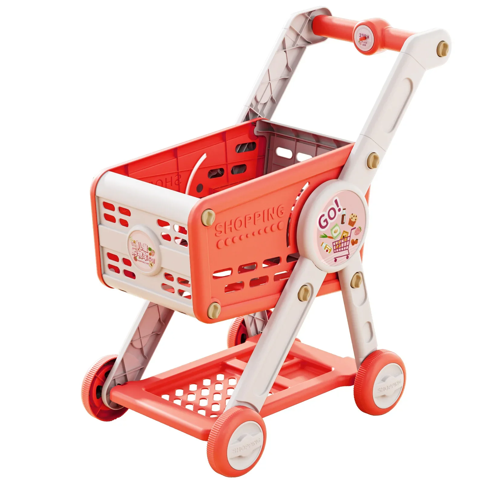 Carrito de compras para niños, juguetes, bebés, niños, niñas, supermercado simulado, carro, jugar a casa, cortar frutas