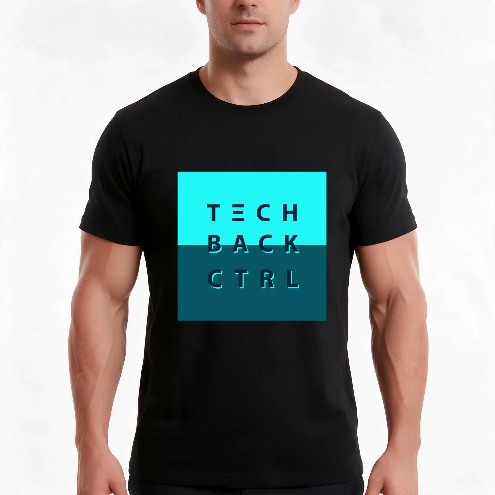 Tech Back Control - option 2 T-Shirt, Summer Casual Cotton Tee, Oversized Streetwear Tops, Vintage Graphic Print, 100% Cotton