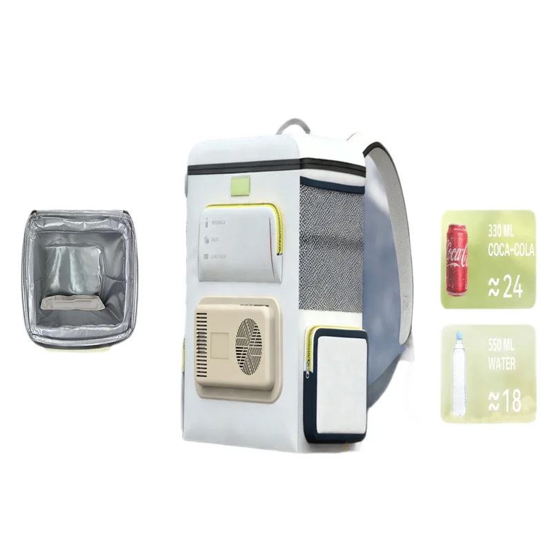 Cross-border 2026 new portable thermostatic refrigerator backpack 15L outdoor camping car cooling heating mobile backpack