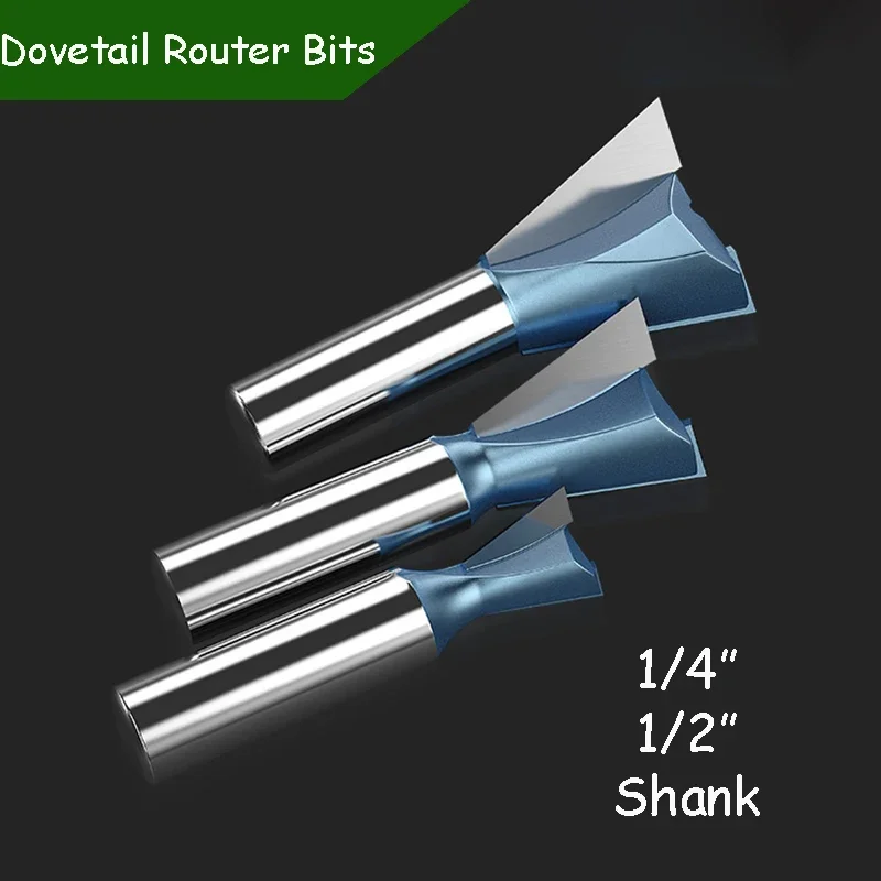 

Imperial 1/2" 1/4" Shank Woodworking Dovetail Router Bits For Wood Tungsten Slotting Milling Cutter Industrial Grade