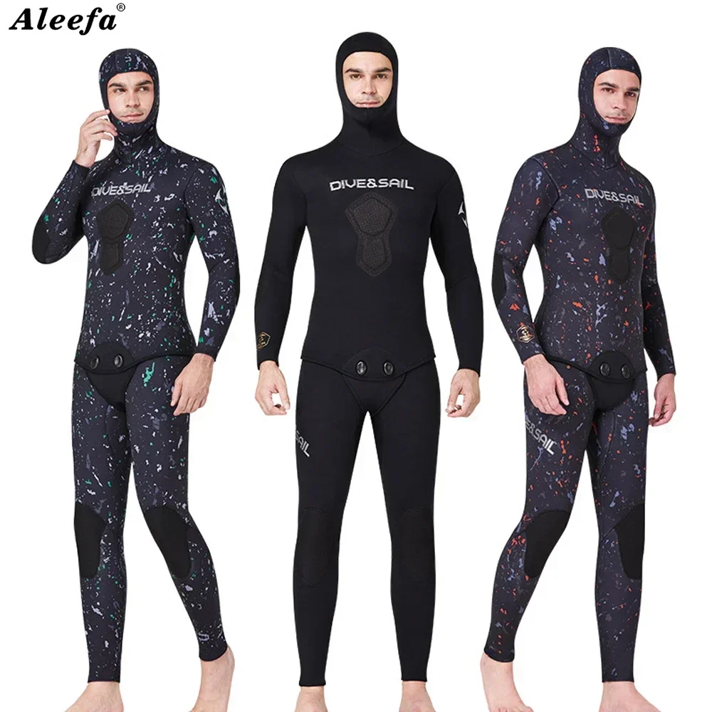 

Premium Wetsuit 3MM 5mm 7MM Men CR Neoprene Open Cell Spearfishing Diving Suit Camouflage Camo Hooded Free Scuba Dive