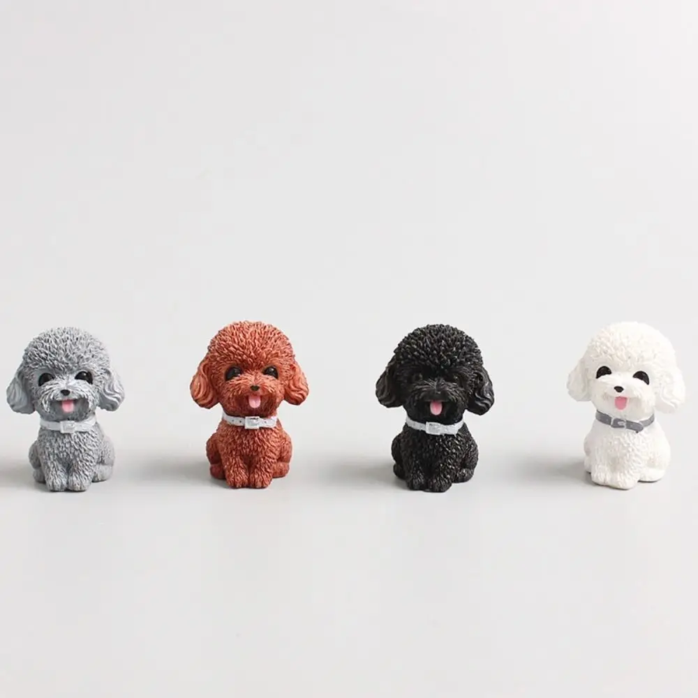 Car Accessories Resin Dog Figurine Desktop Model Cute Simulated Dog Animal Model Home Decor Miniature Dog Ornament Car Decor