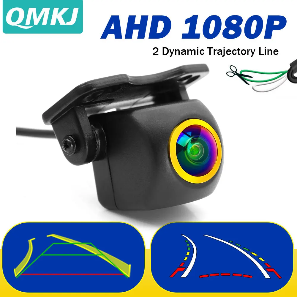 

QMKJ 4K 1080P AHD intelligent dynamic trajectory night vision Camera Fisheye Lens Smart Steering Guide Lines for Vehicle/Car/SUV
