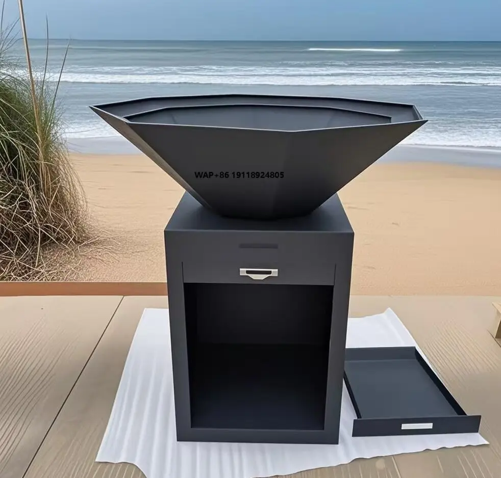 Rust Corten Steel BBQ Charcoal Grill for Outdoor Cooking