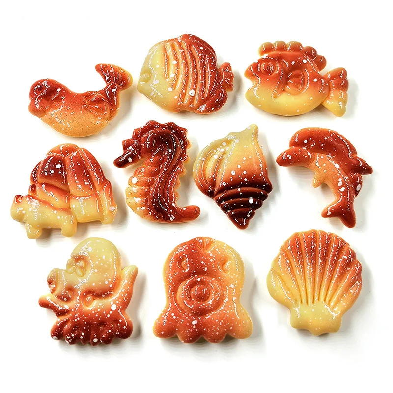 10pcs Animal Biscuit Fridge Magnet Simulated Food Whiteboard Sticker Resin Refrigerator Magnets Home DIY Decoration Accessories