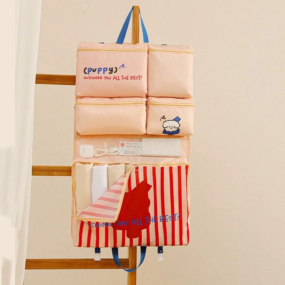 

Hangable 6 In 1 Travel Storage Bag Foldable Dustproof Luggage Storage Bag Large Capacity Space Saving Suitcase Organizer