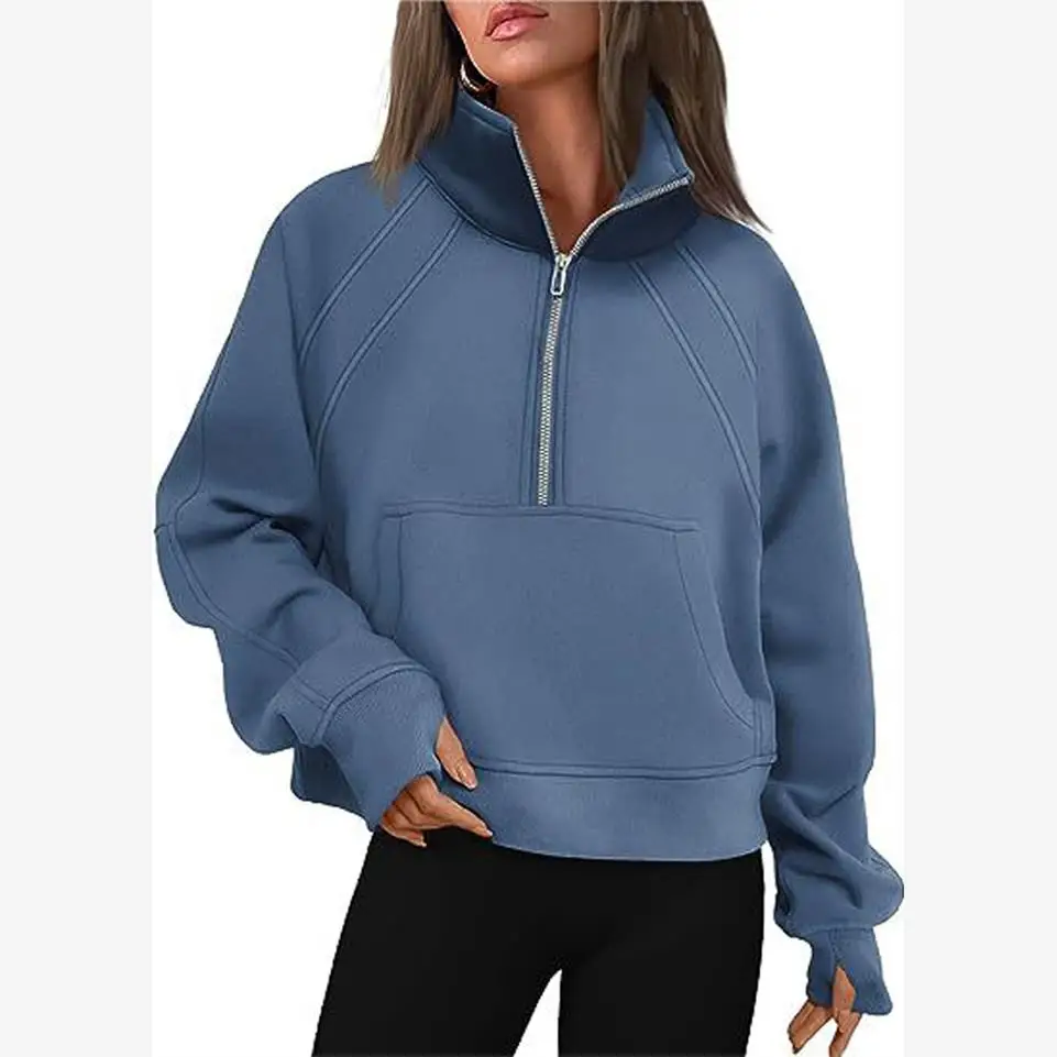Outono inverno ey hoodie jaet feminino thiened casual longo sve zíper gola fce forrado rua sle casaco