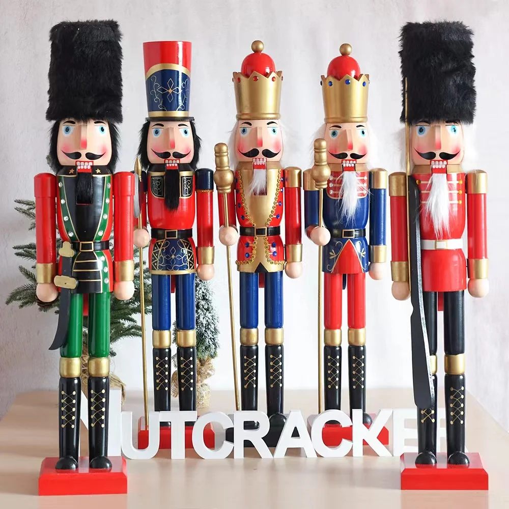 90 cm European painted mummy shopping malls exhibition hall opened decorative furnishing articles nutcracker wooden crafts