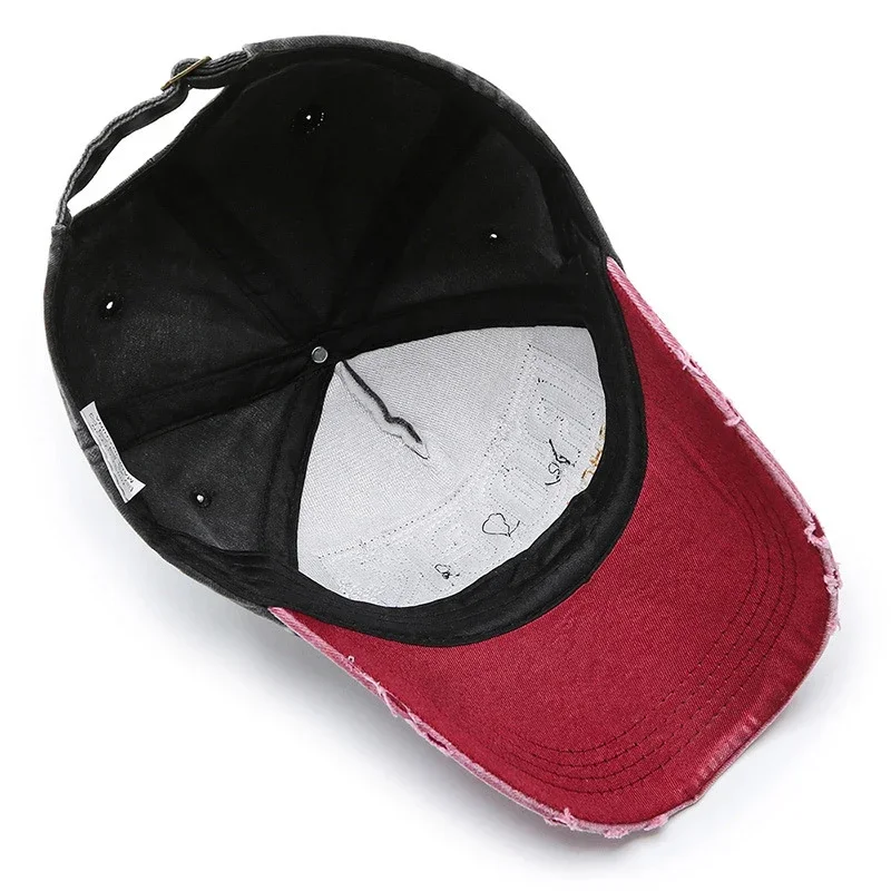 Loch Hut Retro Baseball Kappe koreanischen Stil Flut gewaschen Beschichtung alte Entenschnabel Kappe Frühling und Herbst Freizeit Sonnenhut – Detail 9