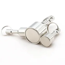 NEW Outdoor Tool Silver Super Strong Metal Magnet Car Key Deduction Style Ring Pocket Keychain Hanging Stand Portable