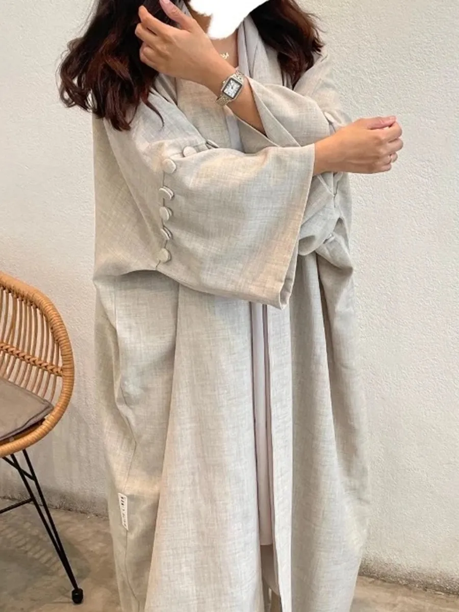Femmes musulmanes Türkiye dubaï Abaya Plsu taille Robe longue Kimono Cardigan caftan modeste Ramadan Robe Femme vêtements islamiques africains