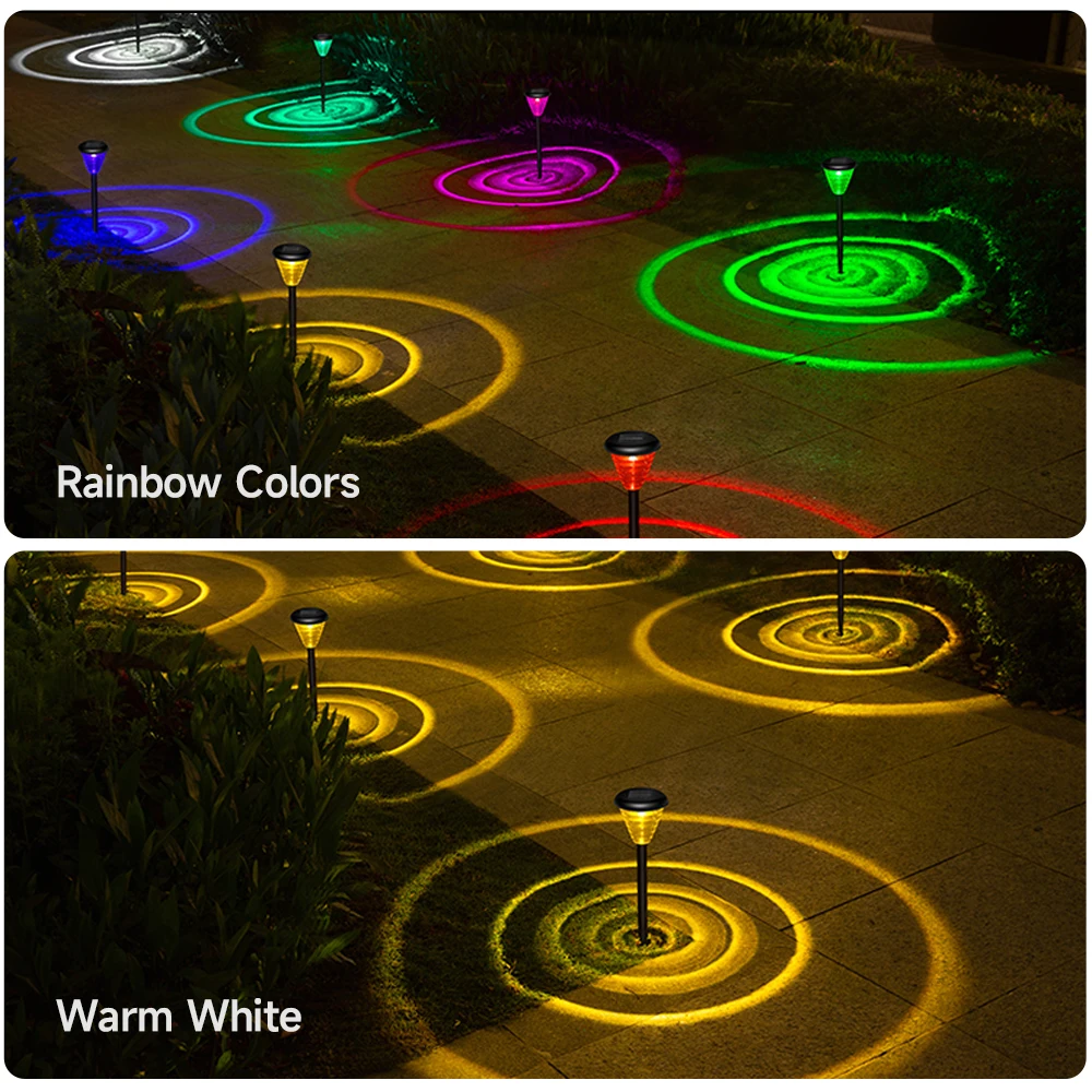 RGB Color Changing Solar Led Lights Outdoor Light Control Waterproof Courtyard Pathway Garden Decoration Lawn Landscape Lamp