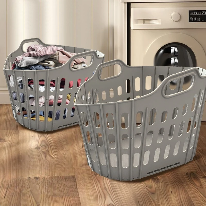 1PC Collapsible Laundry Hamper Basket, Foldable, Portable for Home & Bathroom, Durable Fabric, Space Saving Clothes Organizer
