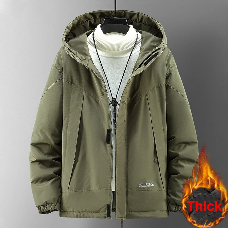 Parkas impermeables para hombre, chaquetas cortavientos gruesas de talla grande 10XL 12XL, abrigos informales con capucha a la moda, talla grande 12XL