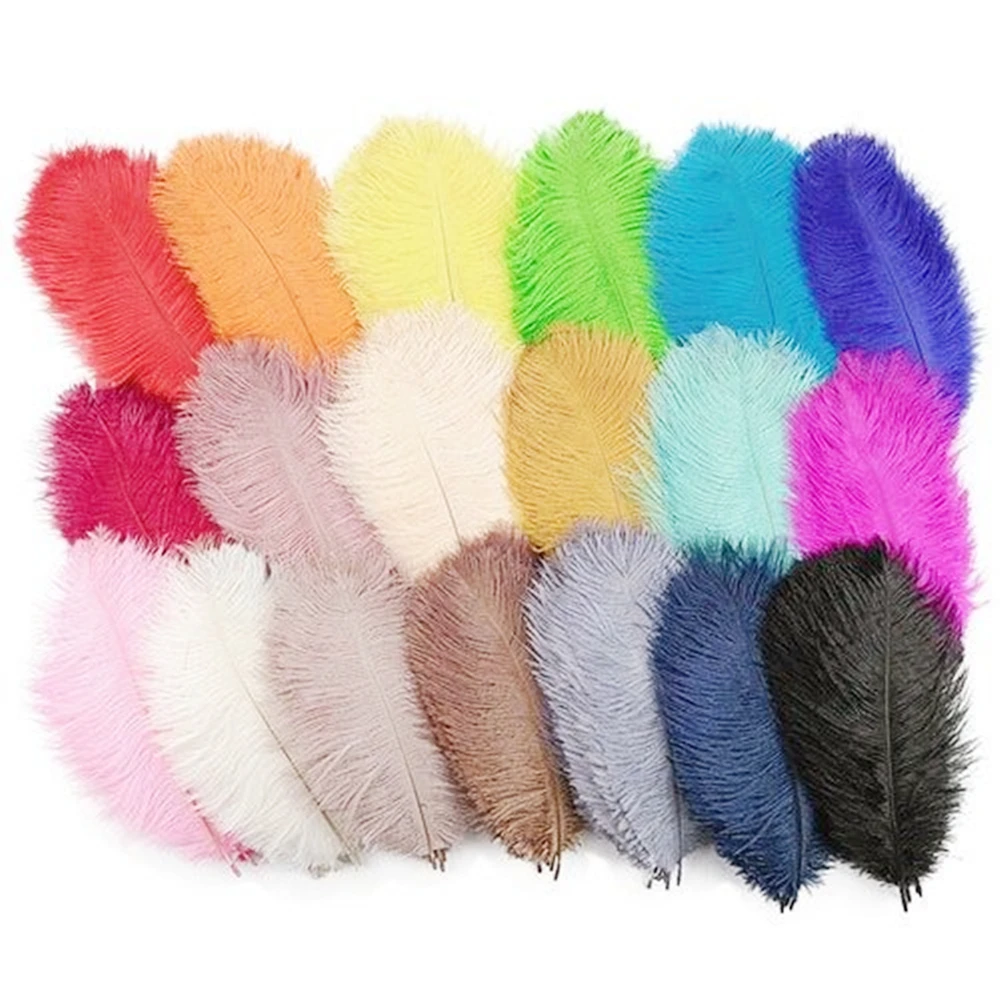 10 Stück Straußenfedern, 15–45 cm, flauschige Federn für Hochzeit, Tischdekoration, Karneval, Party, DIY-Bastelbedarf