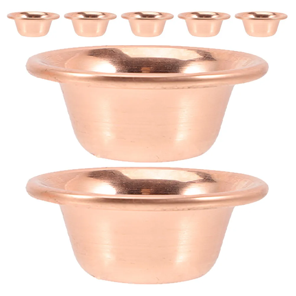 7Pcs Chinese Copper Offering Bowl Set Tibetan Buddhist Meditation Decor Burner Smudge Plate Prayer Ceremony view 4