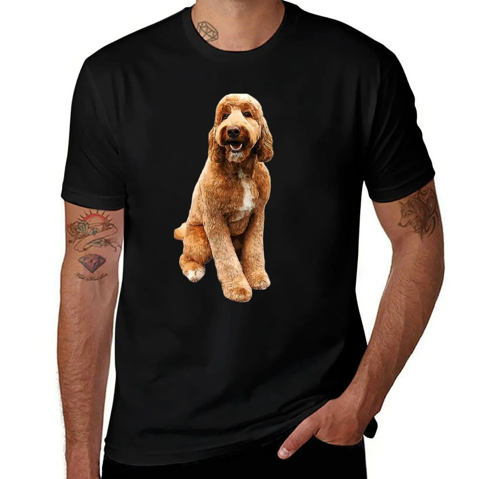 

Goldendoodle Golden Doodle Cute Puppy Dog T-Shirt Casual Soft Cotton Short Sleeve Tee