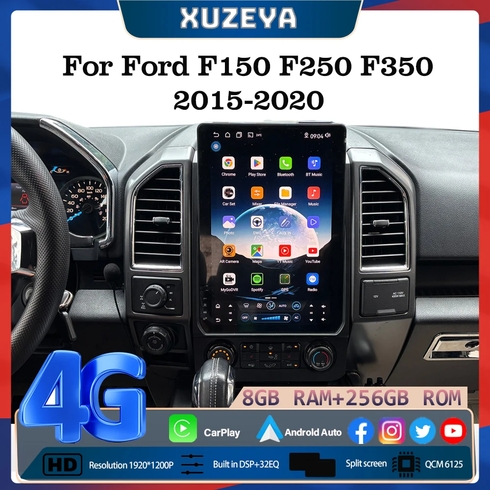 14.5'' Android 15 Carplay Car Stereo Radio for Ford F150 2015 2016 2017 2018 2019 2020 2021 2022   Car GPS 8+256GB