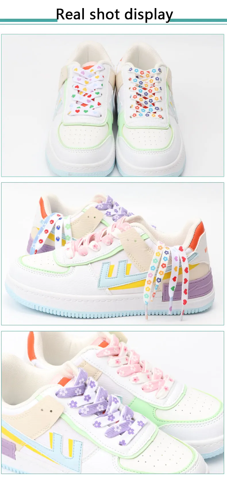 1Pair Sakura Printed Flat Shoelaces, Cute Cherry Blossom Flower Pattern Shoe Laces, Decorative Floral Shoestrings for Sneakers