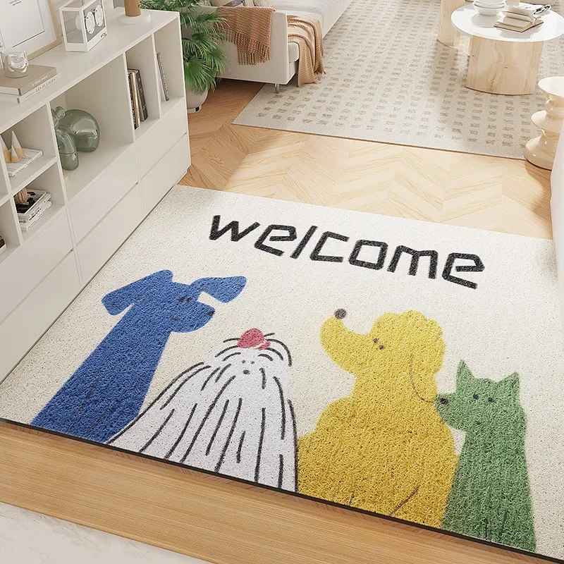 

Cartoon Welcome Coil Mat Door Mat Entry Doormat Porch Floor Mats Outdoor Dust Removal Non-slip Foot Mat Discretionary Tailoring