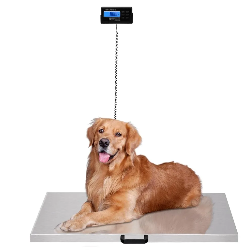 Pet Scale Dog Scales for Large Breed Heavy Duty Stainless Steel Platform Pet Vet Scale LCD Digital Dog Weight Scale kg/oz/lb