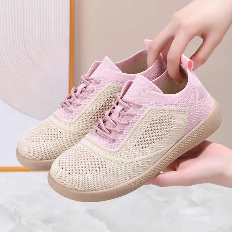 Women Soft Surface Mesh Sports Shoes Non Slip Comfortable Breathable Lightweight Casual Running Sneakers