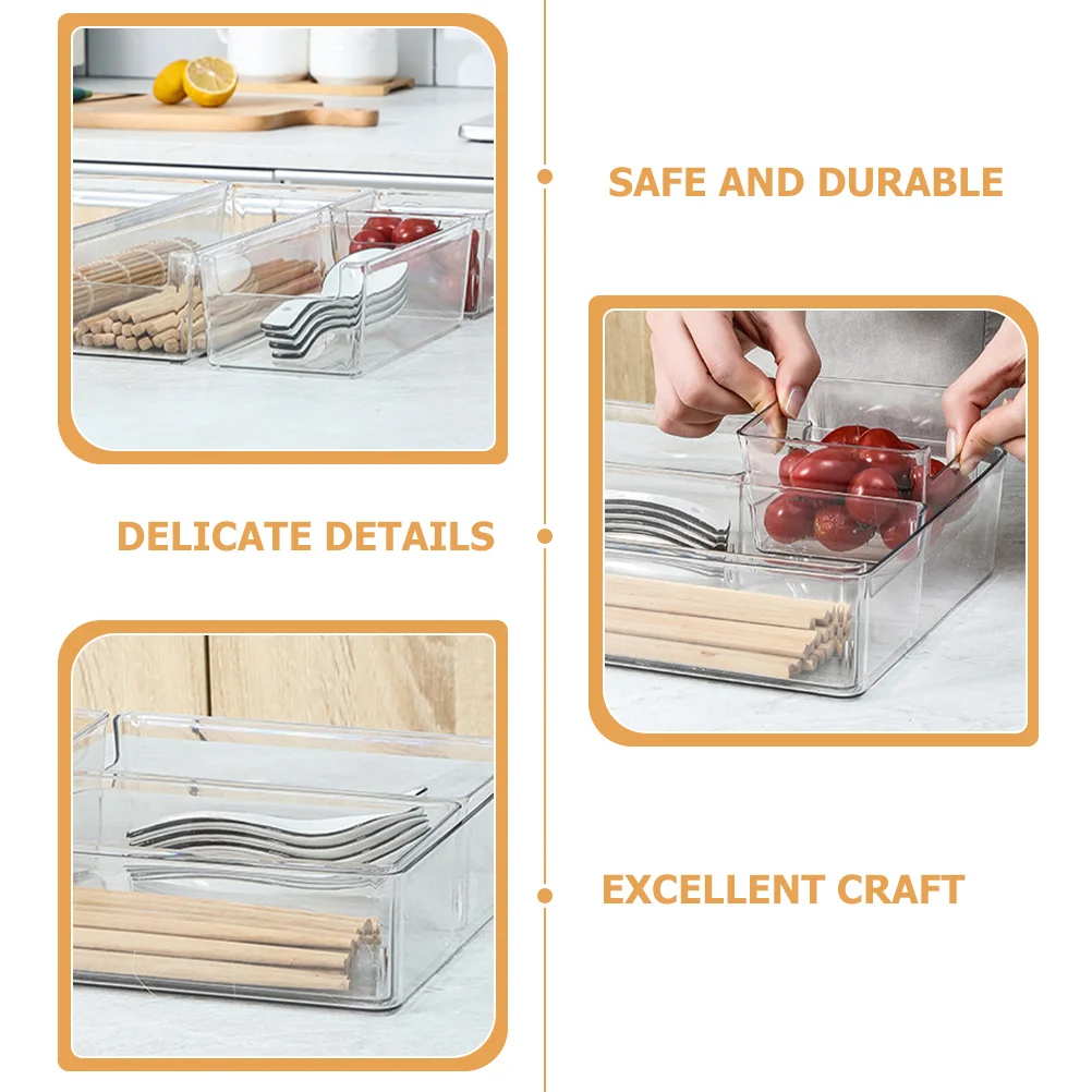 2pcs Drawer Organizer Box Storage Bins For Small Items Home Office Kitchen Bathroom Desktop Dividers Sundry Storage Cases