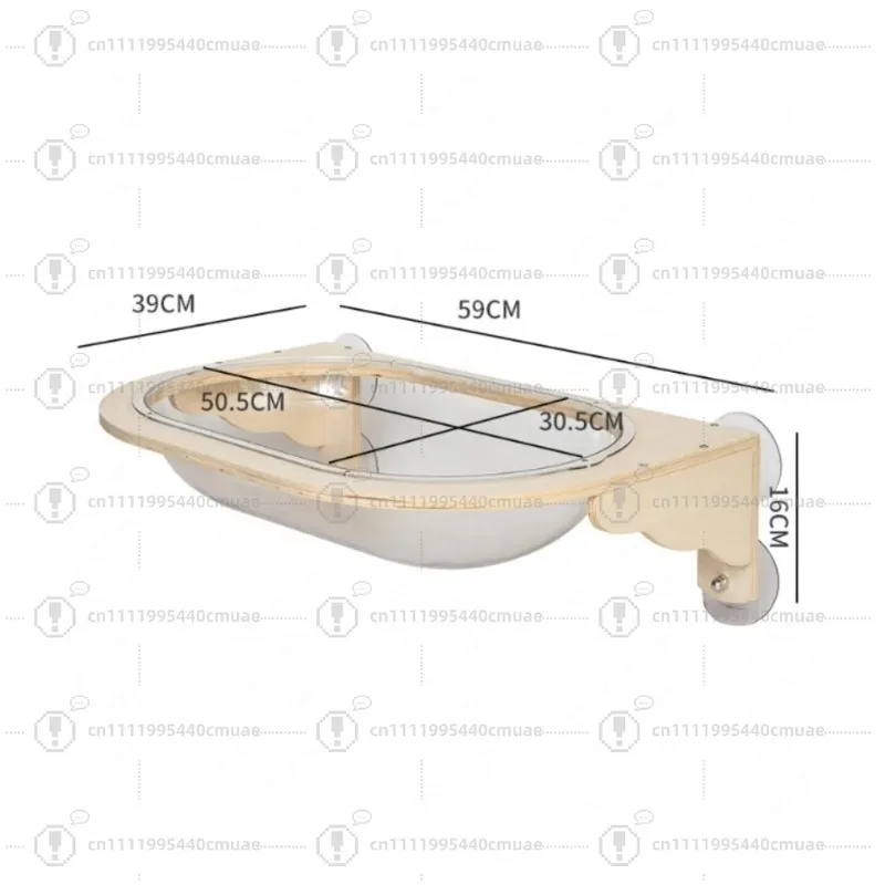 Solid wood cat hammock  nest pet t hanging bed hanging suction cup space capsule DIY balcony window, transparent cat rack